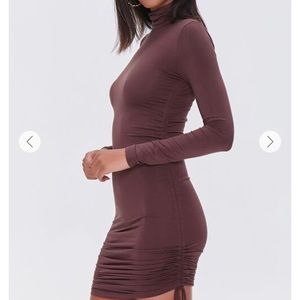 Black knit dress long sleeves ruched sides size M Color Black